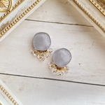 金具が選べる✨✨くすみカラーのシンプルイヤーアクセサリー♡ グレージュ