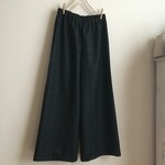 SALE イタリア製ウインドウペーンチェックウールで作ったワイドパンツ