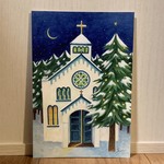 (69)Christmas Eve森の中の教会（同柄2枚SET)