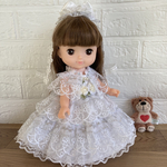 【送料無料】メルちゃんソランちゃんレミンちゃんベールとペチコート付きウエディングドレス