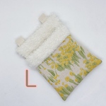 【No.14-L】裏地18種◎お布団みたいなモモンガポーチ　フクロモモンガ ハムスター デグー ハリネズミ 花柄 菜の花　ミモザ 水彩 北欧 ハンモック