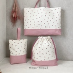 [再販]  レッスンバッグ　さくらんぼ A   オプションでお着替え袋　シューズ入れ　入園入学準備　オーダー受付中！