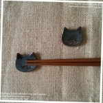 黒茶ひげねこ☆箸置き２つセット