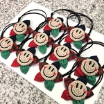 わんちゃん用　にこちゃんクリスマスカラーミックスフラワートリミングチョーカー トリミングリボン