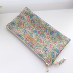 LIBERTY　リバティ　Claire-Aude 　クレアオード　ブルー系　中布・内ポケット・カードポケット付きポーチ　★通帳ポーチに♪