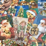 (再販×6)🧸クリスマステディベア🎄ポストカードセット＊葉書＊コラージュ素材＊メッセージカードにも♪