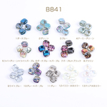 B841-13  60個  メッキガラスビーズ 四角形 10×11mm  3X（20ヶ）
