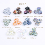 B847-11  30個  メッキガラスビーズ 四角形 17×18mm  3X（10ヶ）