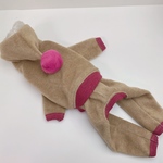 イタグレSS メルトンフリース キャメル 小人ポンポン ロンパース 犬服