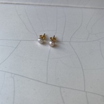 入荷！14kgf 琵琶湖産　琵琶パール　淡水パール　ピンクシルバー　シンプルピアス