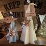 クリスマス　ソイキャンドル　大小２点セット　ラッピング付き　鈴&ハートチャーム