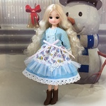 🎄特別価格ワンピース　うさぎ柄　ライトブルー系　ブライス、リカちゃん
