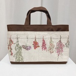 トートバッグ　スワッグ柄（ブラウン）　★帆布生地（日本製）使用