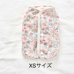 [犬服] XSサイズ 完成品 チワワ　　　　　　　　　　　綿麻花柄 裏ボア リバーシブル パイピングベスト 冬　　　　　背中ボタン