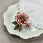 布花🌿アンティークピンク薔薇のコサージュ　入学式・フォーマル向けのブーケコサージュ。母の日のプレゼントにも。