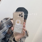 コスモスと小粒パール　お花ケース　ドライフラワー　クリアケース　クリアフラワー　iPhoneケース　スマホケース　クリアケース　フラワーケース　iPhone全機種対応　ペイントケース
