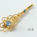 天使の羽ピン＊ブルーオパール＊ヘアピン