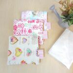 再販多数☆お名前入れます☆ハーフハンカチ3枚セット★女の子柄W