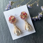 ドライフラワー×蕾のようなパール  ピアス  ドライフラワー ピアス