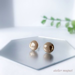 ピアス ∞✴︎color drop✴︎∞ ココア( スタッドピアス サージカルステンレス 樹脂 ノンホールピアス ) パーツ変更可