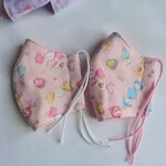 再販 マスク紐選べる♡ 幼児～低学年むけ 立体マスク【キャンディ／ピンク】