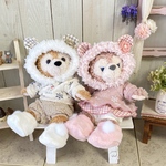 ⭐️ shappoo様専用⭐️ 雪うさぎ🐰❄️のくま耳パーカーセット　SSポーチサイズのダッフィー＆シェリーメイ　ペアルック
