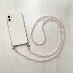 クリアケース ビーズ パール スマホショルダー ストラップ お花 ショルダーストラップ さくら