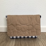 くま♡キルティング　マジックテープ式✳︎横入れお弁当袋（封筒型）/男の子/女の子★ブラウン