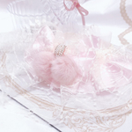 ラスト♡ロゼットケープ首輪💍ウェディングシリーズ💍ローズレース柄♡ピンク×オフホワイト♡ボンボンチャーム♡