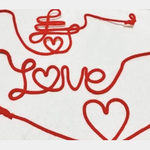 運命の赤い糸♡寿Love 筆記体 丸文字 3点セット 針金アート 前撮りアイテム