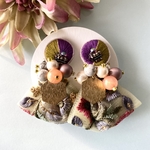 4wayツートンカラーの丸刺繍と2種類のパーツ