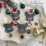 【齧歯類限定！】クリスマス受注オーダー・オーナメントを持つ手刺繍ブローチ※お顔のみ※