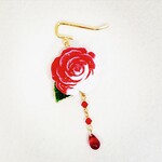 ペンキ滴る白薔薇のポニーフック(レッドver.)