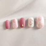 ジェルネイル　ニュアンスネイル　ネイルチップ　シェルネイル　ピンク　ミラーネイル