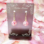 Rose petals gem 薔薇の花びらの宝玉  ピンク　ピアス/イヤリング