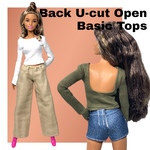 Barbie// バックUカットオープンベーシックトップス