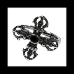  silver925【cross_BKstone RING】ストーン シルバー 十字架 クロス　シンプル ユニセックス  ゴシック 病みかわいい ヴィンテージ  アンティーク  リング パンク 