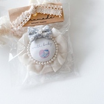  【ＳＡＬＥ】　マタニティ　シフォン　ロゼット　くすみブルー　完成品　マタニティマーク　ナチュラル