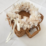 ＊ beige × white floral ＊ リボンクラウン 花かんむり ベビークラウン 40cm 45cm 50cm