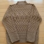 手編み 模様編みプルオーバー（キャメル）