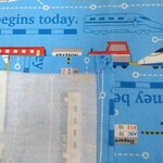ランチョンマット２枚組　裏地なし　 35×25㎝ 　ネイビー＆ブルー  [しんかんせん  C柄] 
