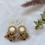 再販！受注製作◆brownレトロインド刺繍ピアス◆