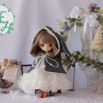 【委託品】雪うさぎのフードケープ＆ドレス（デニムブルー）