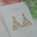 カラフルレジン▼▽三角▽▼ピアス