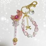  キラキラピンクの変身ステッキ💗バッグチャーム🌙a