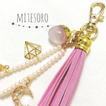 天然石バッグチャーム♡愛のパワーストーン♡ローズクォーツ♡キーホルダー