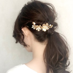 VH16  小枝 ウェディング ヘッドドレス ブライダル ヘア アクセサリー リーフ 花　小枝　ゴールド 結婚式 花嫁　ティアラ　