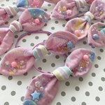 ヘアゴム🎀　シャカシャカ布リボン🎀　二個セット