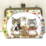 新柄　大きながま口ポーチ　コヤンイサムチョン　