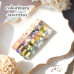 coloritura -inverno- /  冬を淡く彩るお花のレジンヘアクリップ